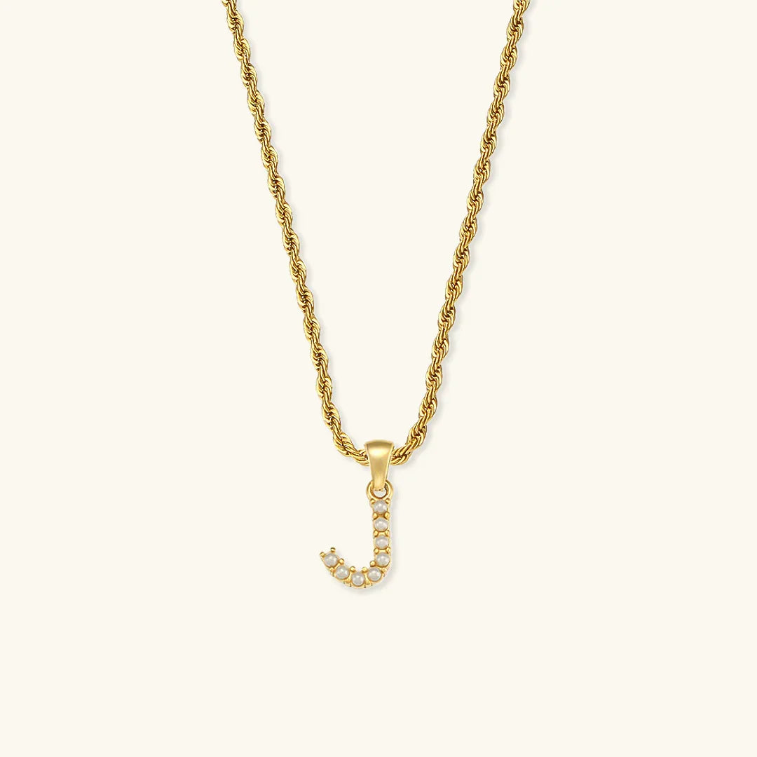 [Royal&Vicky]Elodie Initial Letter Pearl Necklace