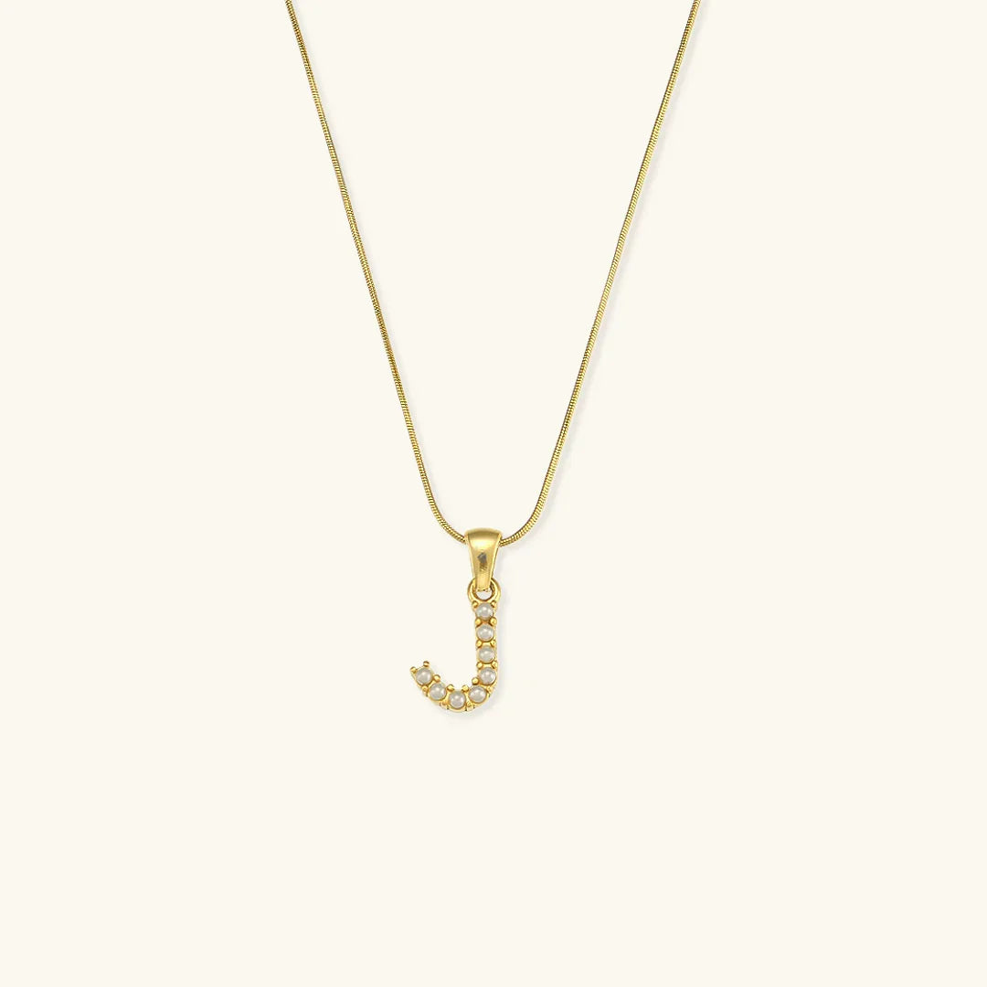 [Royal&Vicky]Augustine Initial Letter Pearl Necklace