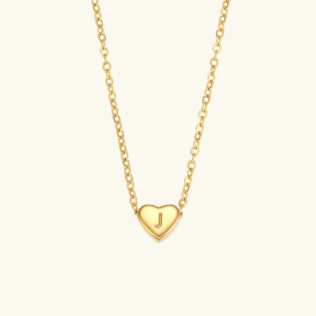 [Royal&Vicky]Heart Initial Gold Necklace