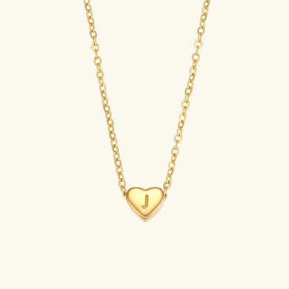 [Royal&Vicky]Heart Initial Gold Necklace