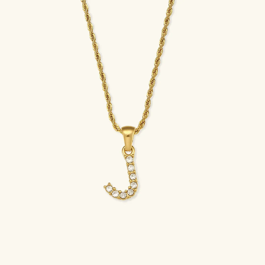 [Royal&Vicky]Maeve Letter Initial Diamond Necklace