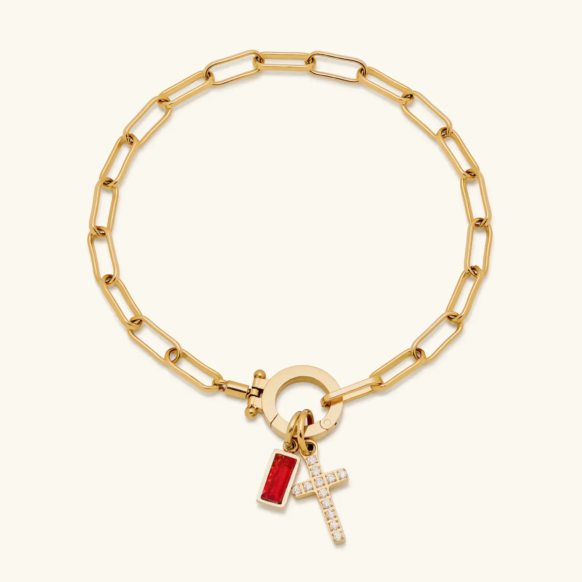 [Royal&Vicky]Annabella Birthstone Cross Bracelet