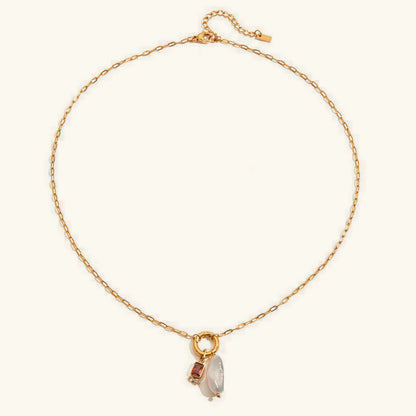 [Royal&Vicky]Caitlin Birthstone Pearl Necklace