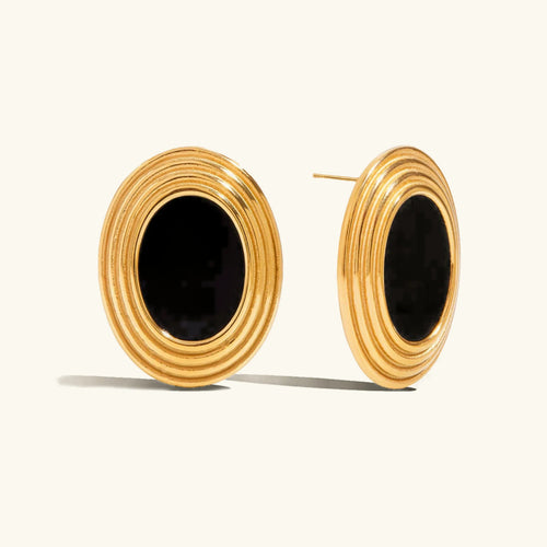 [Royal&Vicky]Ruthie Gold Enamel Earrings