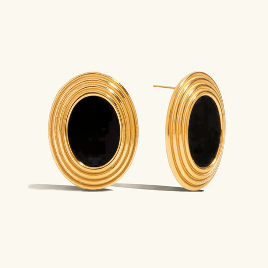 [Royal&Vicky]Ruthie Gold-Emaille-Ohrringe