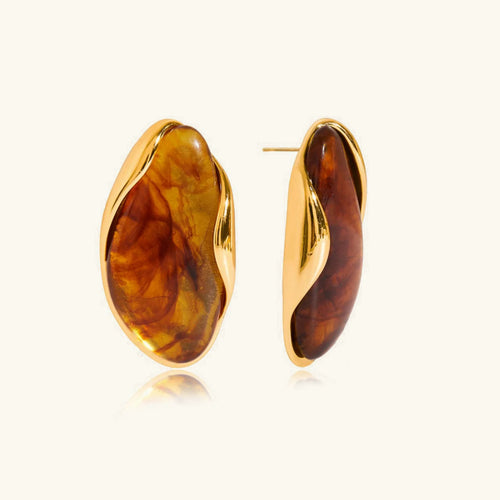 [Royal&Vicky]Amelise Polished Gemstone Earrings