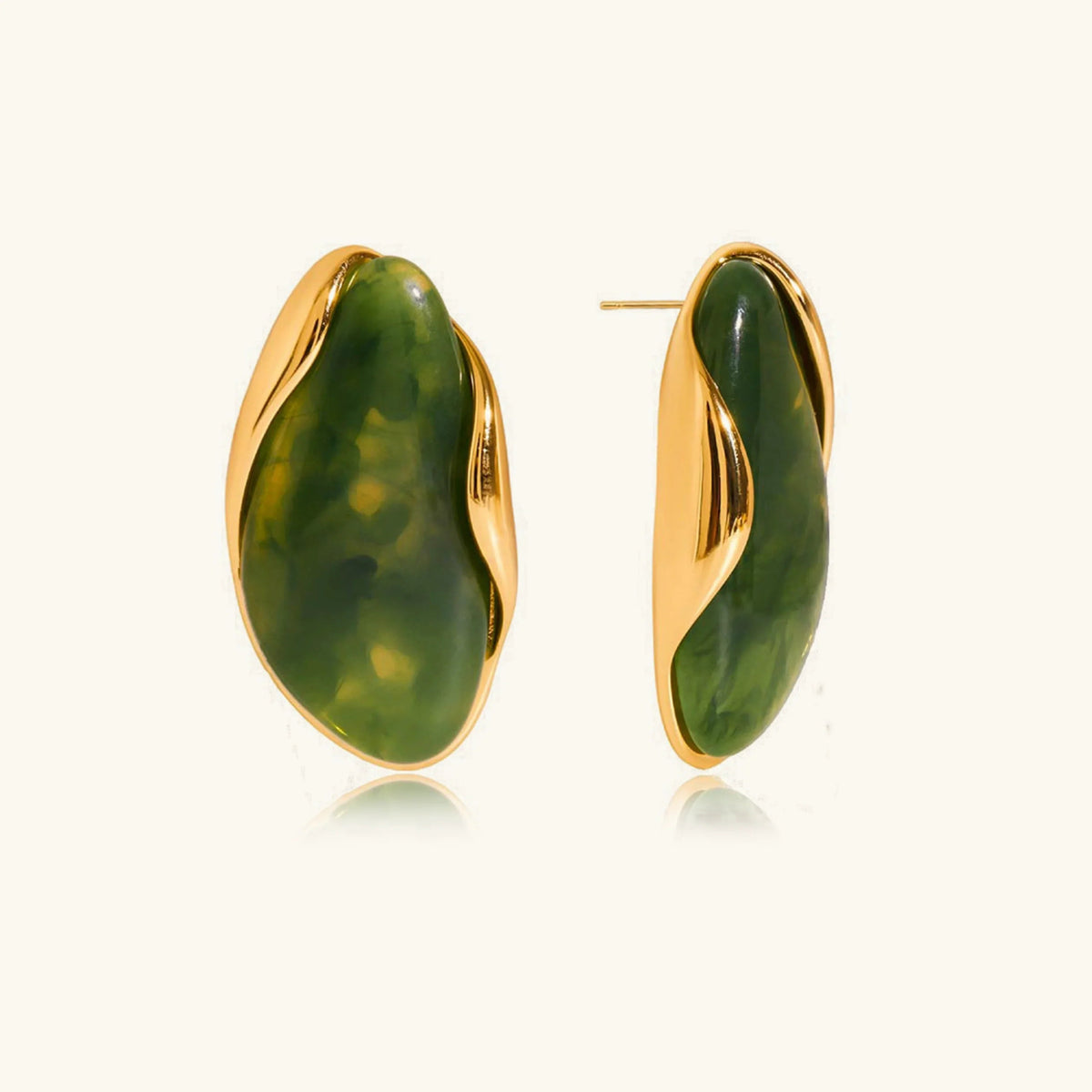 [Royal&Vicky]Amelise Polished Gemstone Earrings