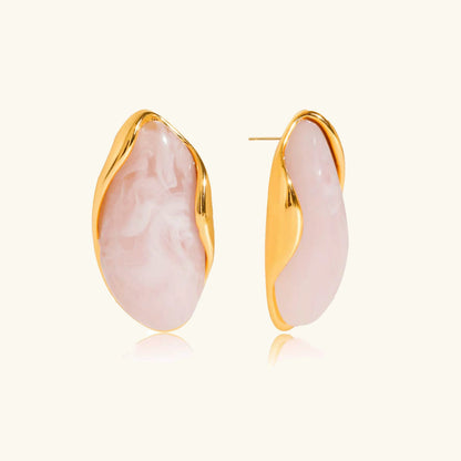 [Royal&Vicky]Amelise Polished Gemstone Earrings