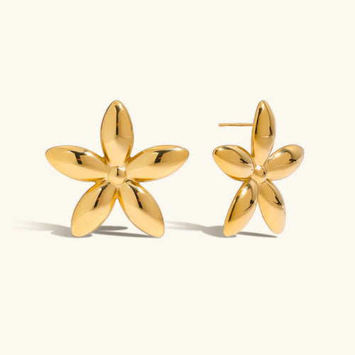 [Royal&Vicky]Monica Floral Gold Earrings