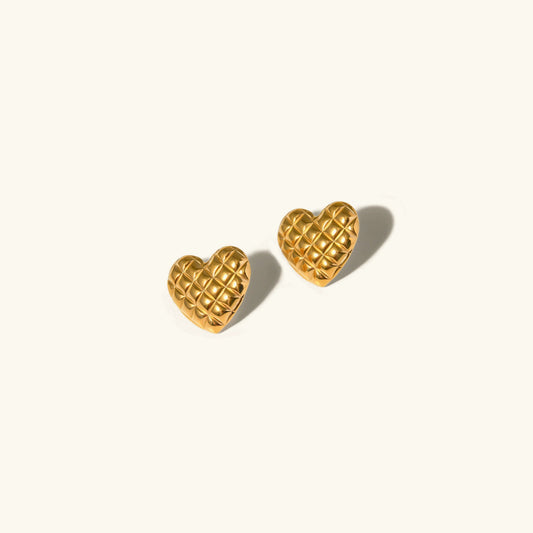 [Royal&Vicky]Irina Gold Heart Earrings