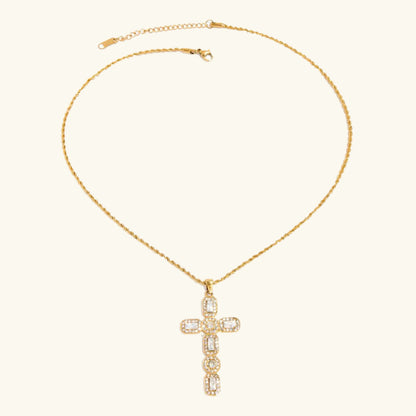 [Royal&Vicky]Evangelina Diamond Cross Necklace