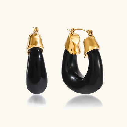 [Royal&Vicky]Leighton Chunky Enamel Hoops