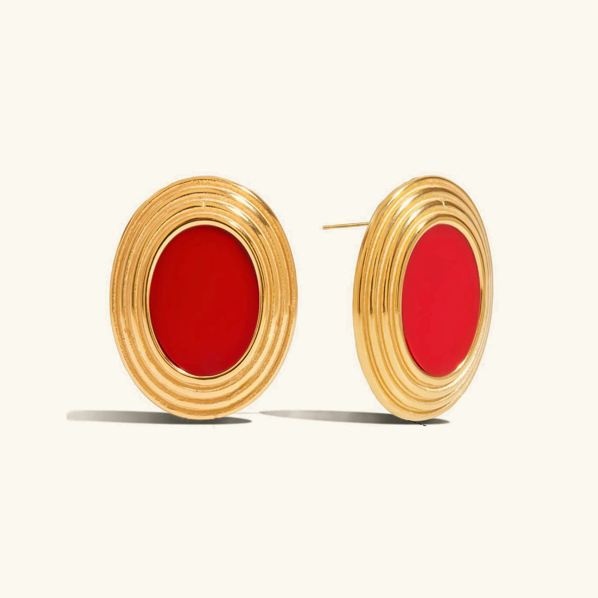 [Royal&Vicky]Ruthie Gold Enamel Earrings
