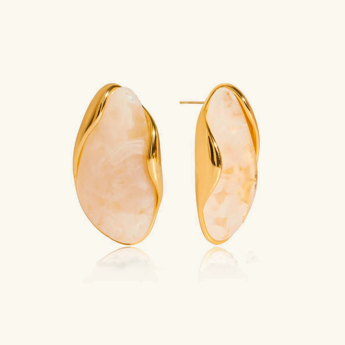 [Royal&Vicky]Amelise Polished Gemstone Earrings
