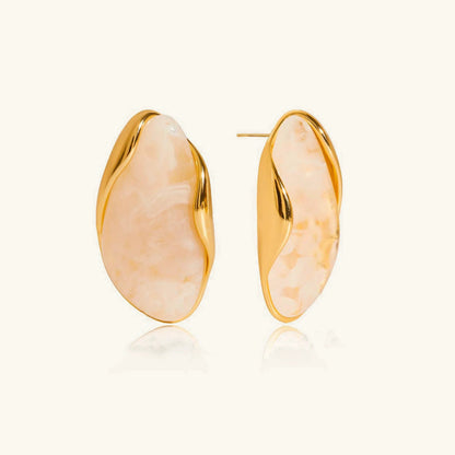 [Royal&Vicky]Amelise Polished Gemstone Earrings