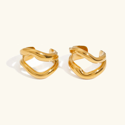 [Royal&Vicky]Rosiel Gold Ear Cuff Earrings