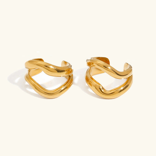 [Royal&Vicky]Rosiel Gold Ear Cuff Earrings