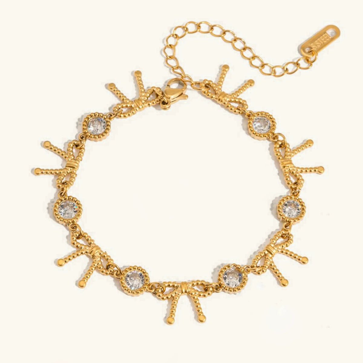 [Royal&Vicky]Honora Ribbon Knot Diamond Bracelet