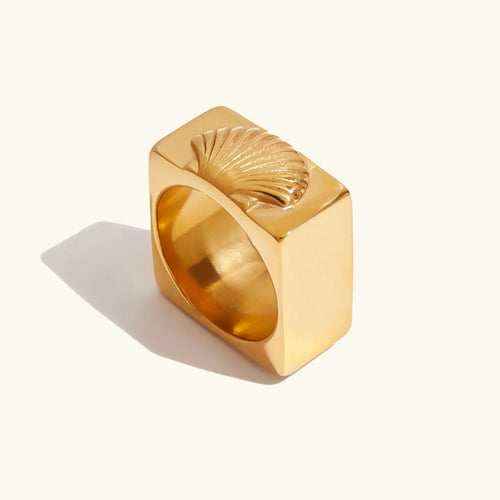 [Royal&Vicky]Carlotta Geometric Shell Ring