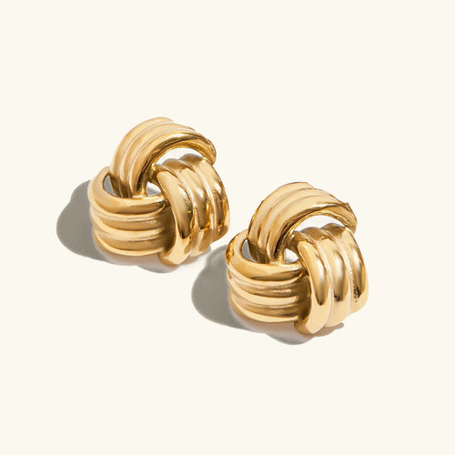 [Royal&Vicky]Avielle Chunky Gold Knot Earrings