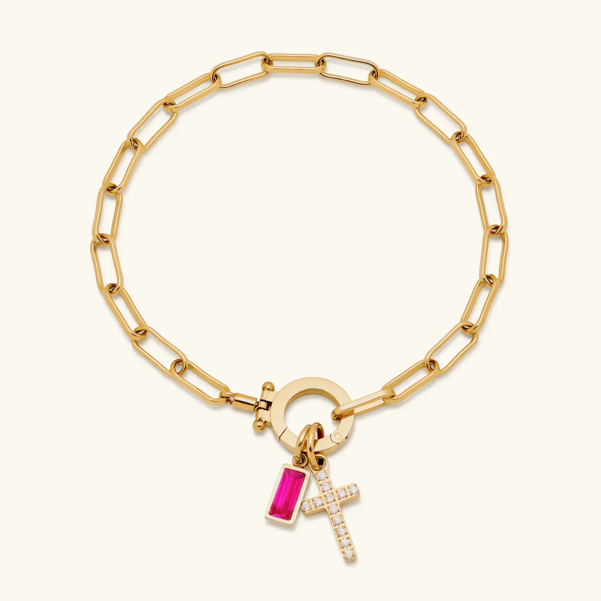 [Royal&Vicky]Annabella Birthstone Cross Bracelet