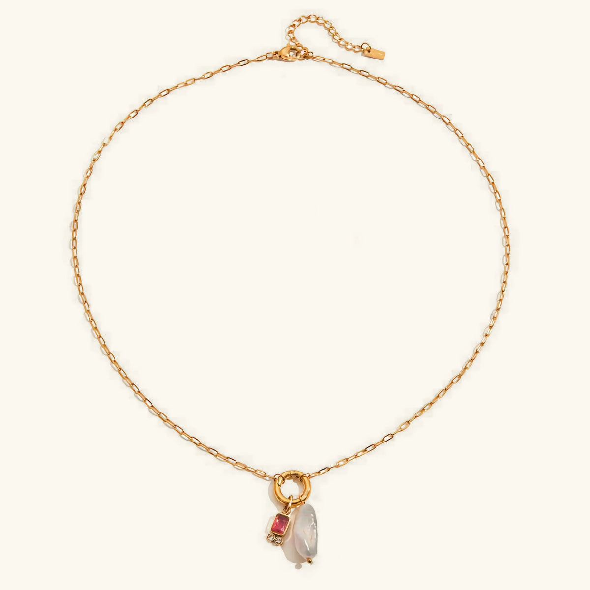 [Royal&Vicky]Caitlin Birthstone Pearl Necklace
