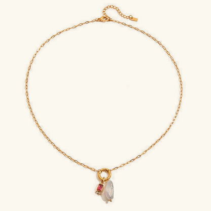 [Royal&Vicky]Caitlin Birthstone Pearl Necklace