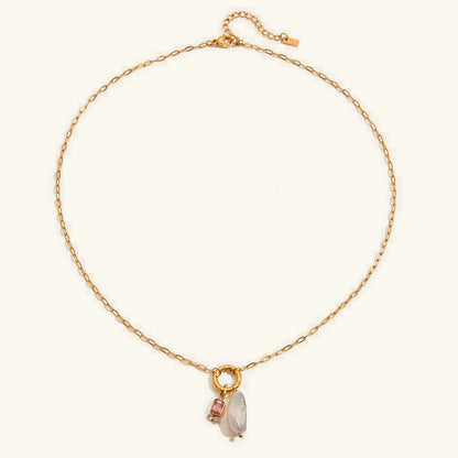 [Royal&Vicky]Caitlin Birthstone Pearl Necklace