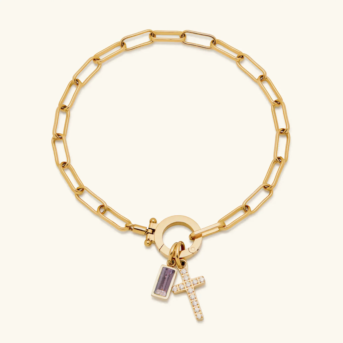 [Royal&Vicky]Annabella Birthstone Cross Bracelet