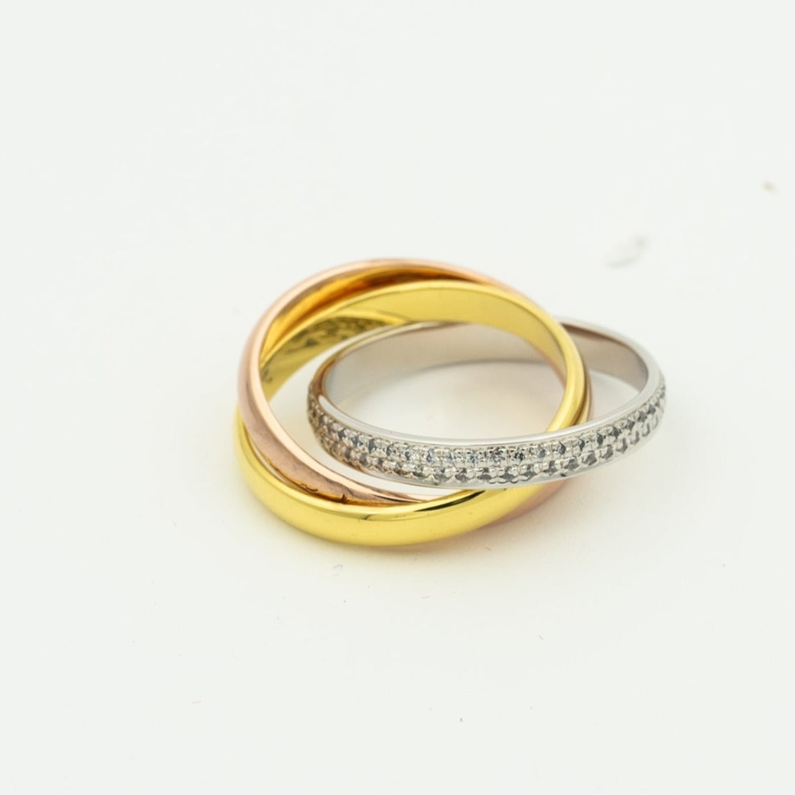 [Royal&Vicky]TRINITY RING GOLD PINK GOLD SILVER DIAMONDS