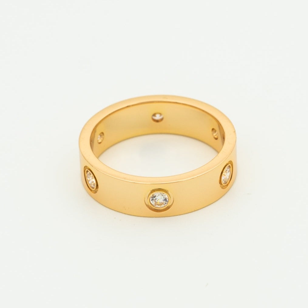 [Royal&Vicky]LOVE RING 5.5MM 6 DIAMONDS PINK GOLD