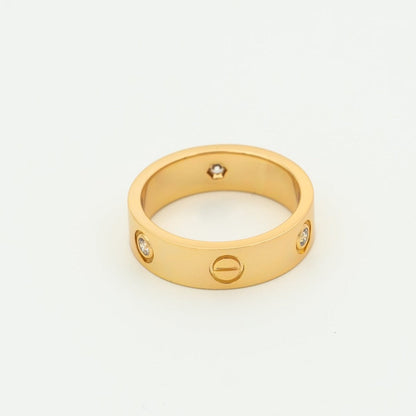 [Royal&Vicky]LOVE RING 5.5MM 3 DIAMONDS PINK GOLD