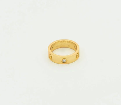 [Royal&Vicky]LOVE RING 5.5MM 3 DIAMONDS GOLD