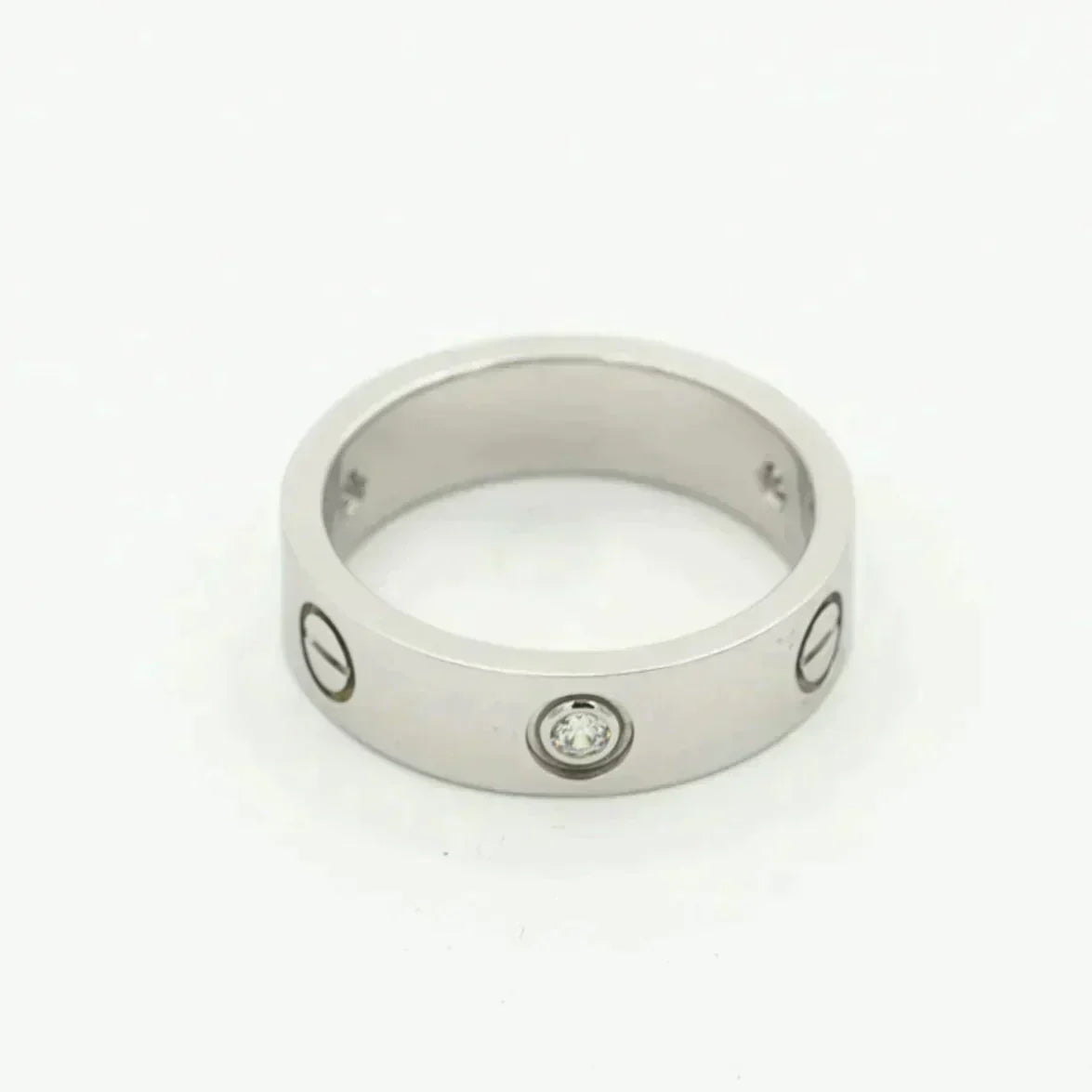 [Royal&Vicky]LOVE RING 5.5MM 3 DIAMONDS SILVER