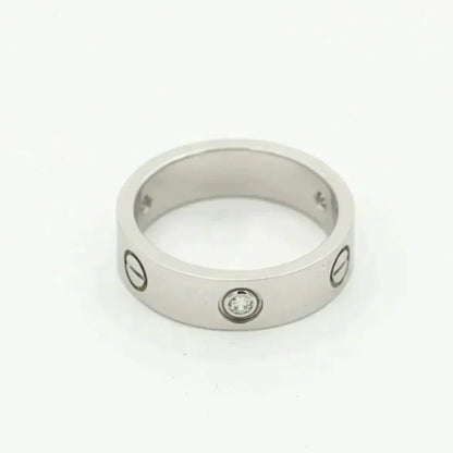 [Royal&Vicky]LOVE RING 5.5MM 3 DIAMONDS SILVER