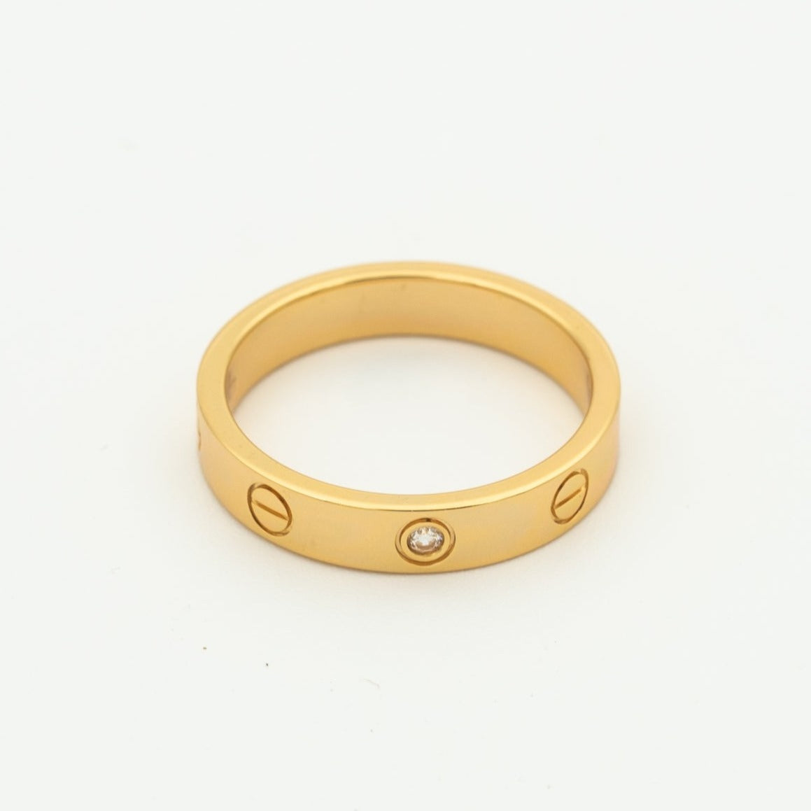 [Royal&Vicky]LOVE RING 4MM 1 DIAMOND PINK GOLD