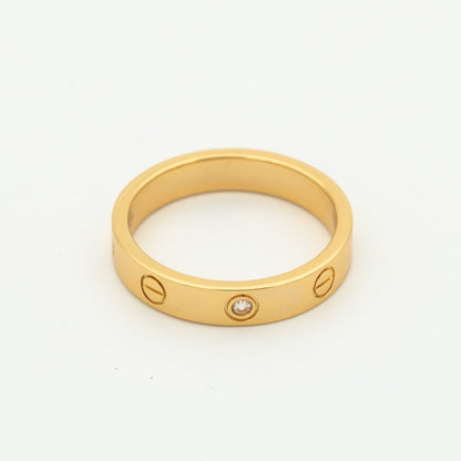 [Royal&Vicky]LOVE RING 4MM 1 DIAMOND PINK GOLD