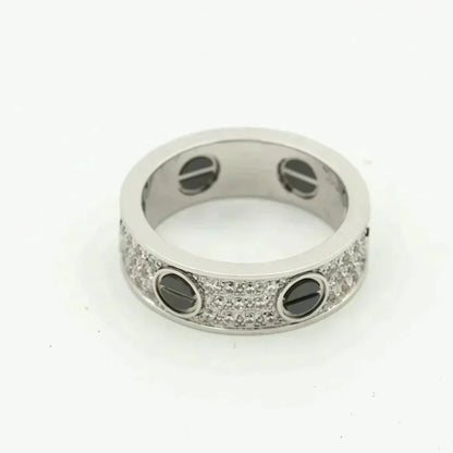 [Royal&Vicky]LOVE RING 5.5MM DIAMONDS PAVED CERAMIC