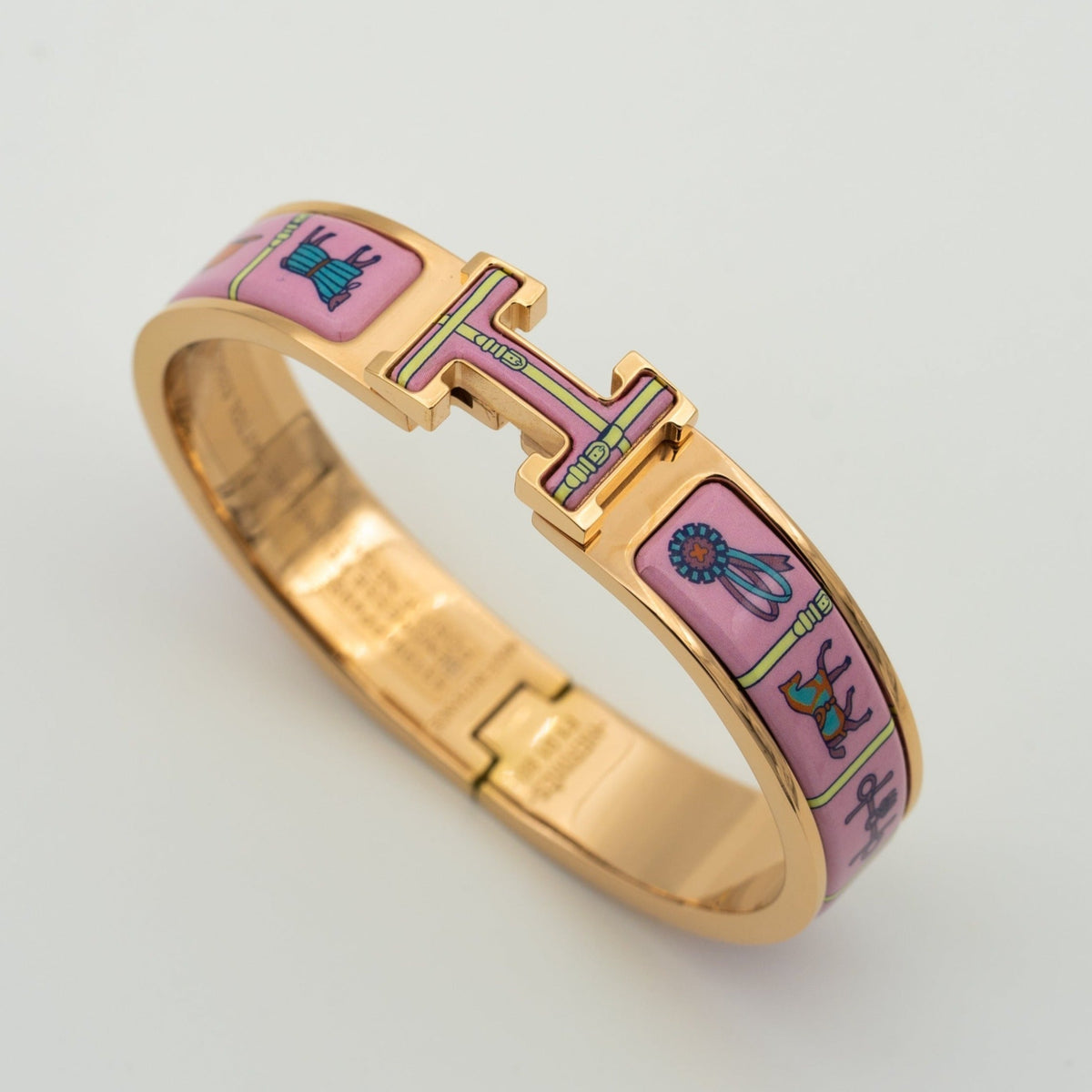 [Royal&Vicky]H PINK GOLD BRACELET PINK CERAMIC