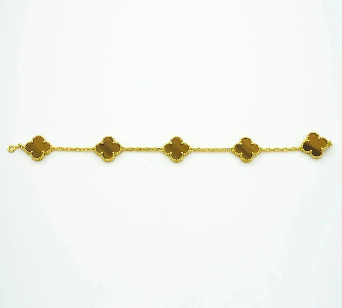 [Royal&Vicky]LUCKY CLOVER 5-MOTIF BRACELET -  TIGER’S EYE COLLECTION