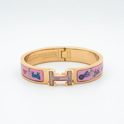 [Royal&Vicky]H PINK GOLD BRACELET PINK CERAMIC