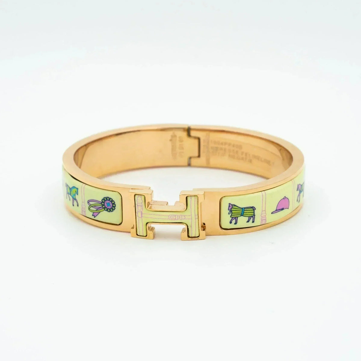 [Royal&Vicky]H PINK GOLD BRACELET CREAM CERAMIC