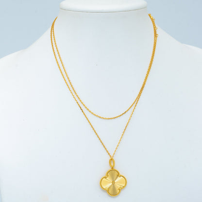 [Royal&Vicky]CLOVER 25MM PEDANT NECKLACE GOLD