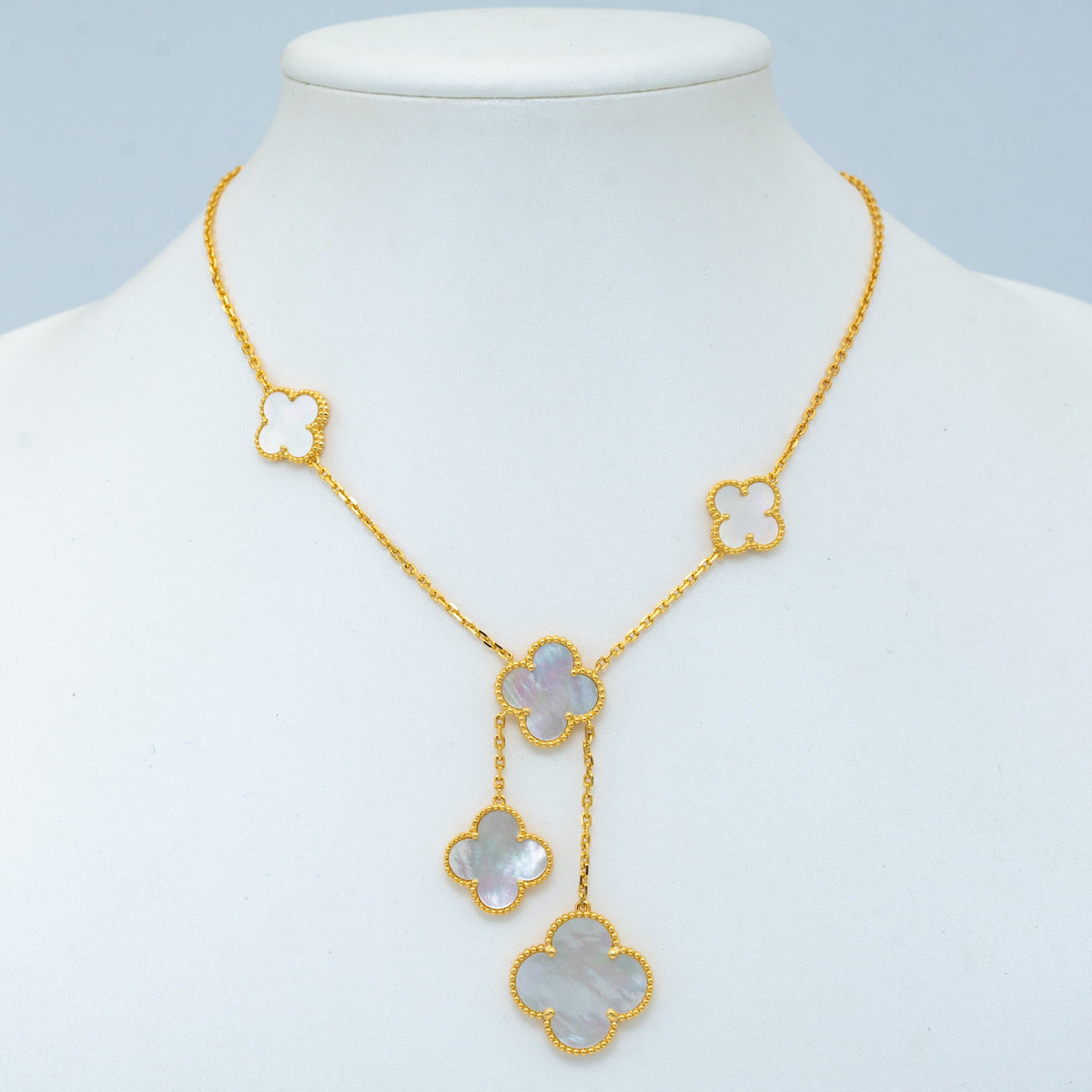 [Royal&Vicky]CLOVER MOTHER OF PEARL NECKLACE 6 MOTIF
