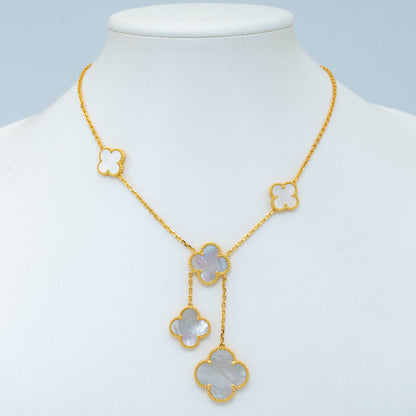 [Royal&Vicky]CLOVER MOTHER OF PEARL NECKLACE 6 MOTIF