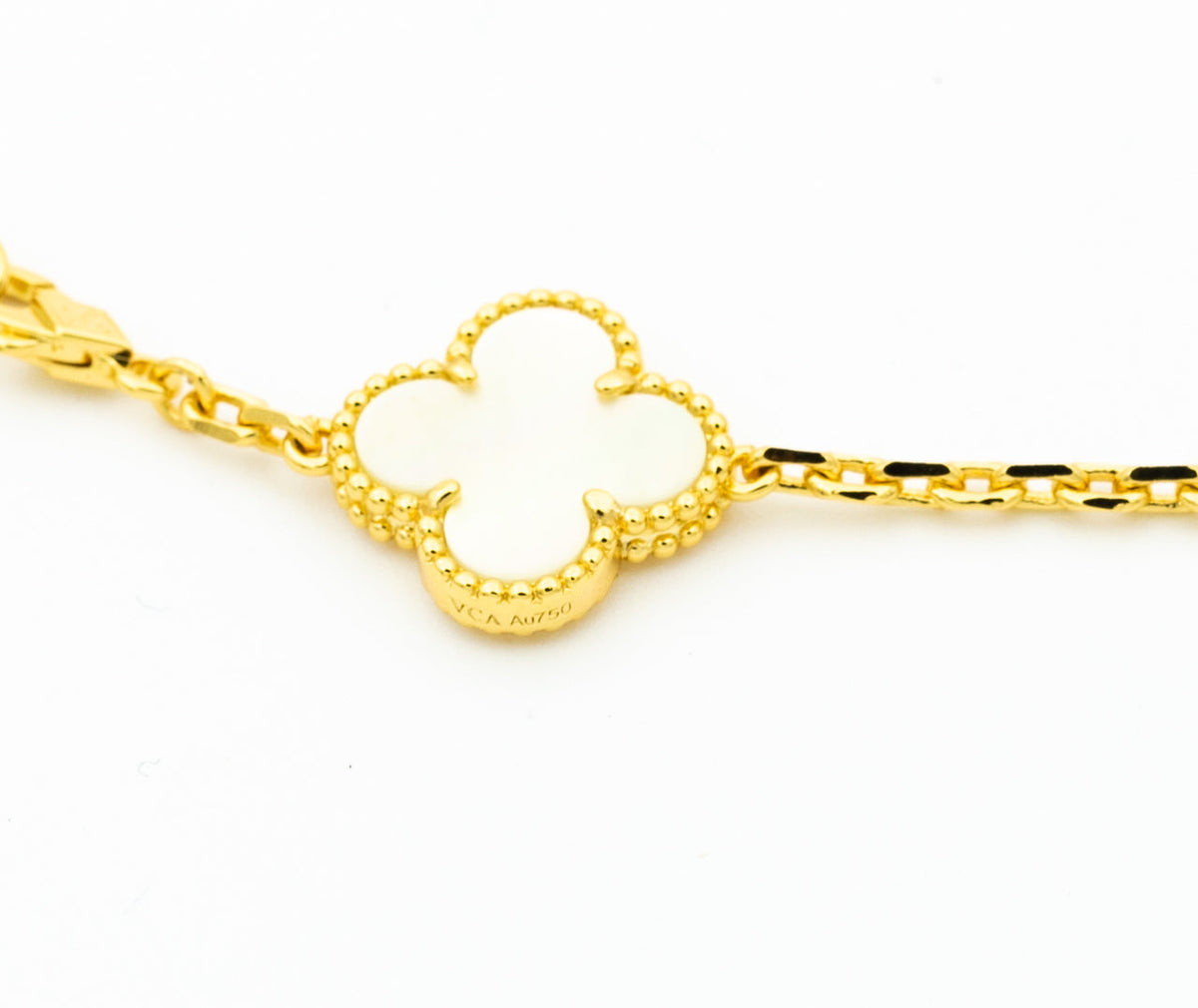 [Royal&Vicky]CLOVER BRACELET 5 MOTIFS ONYX MOP