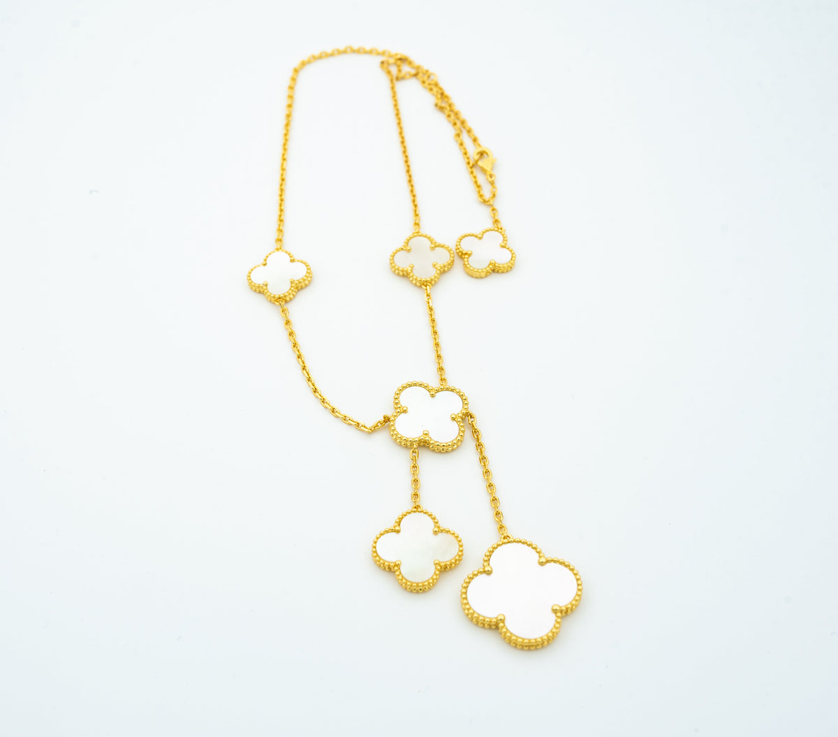[Royal&Vicky]CLOVER MOTHER OF PEARL NECKLACE 6 MOTIF