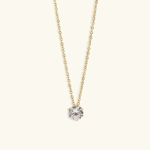 [Royal&Vicky]Kyla Solitaire Gold Necklace