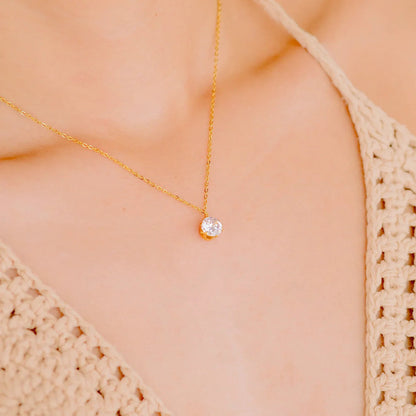 [Royal&Vicky]Kyla Solitaire Gold Necklace