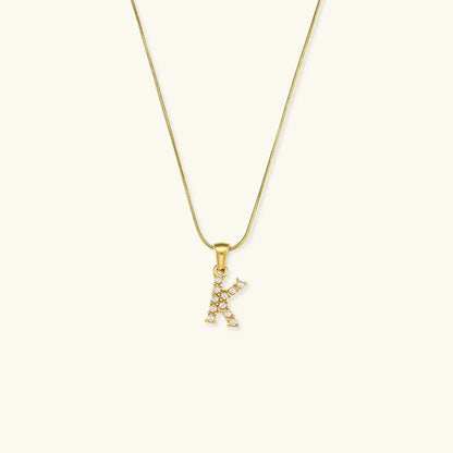 [Royal&Vicky]Augustine Initial Letter Pearl Necklace